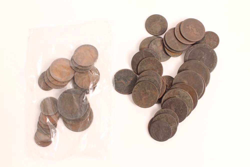 G.B. copper coinage from the Reigns of George I to Victoria.