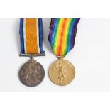 First World War pair medals - comprising War and Victory, named to G-28487 PTE. F. L. Mayhew. R.W.