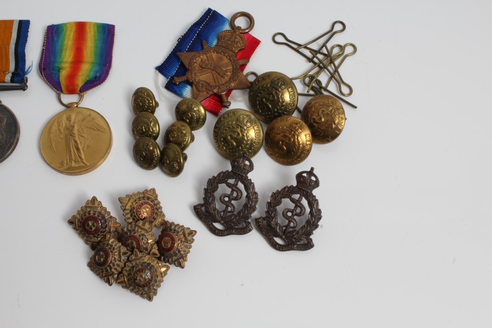 First World War trio medals - comprising 1914 - 1915 Star, War and Victory medals, - Image 2 of 2