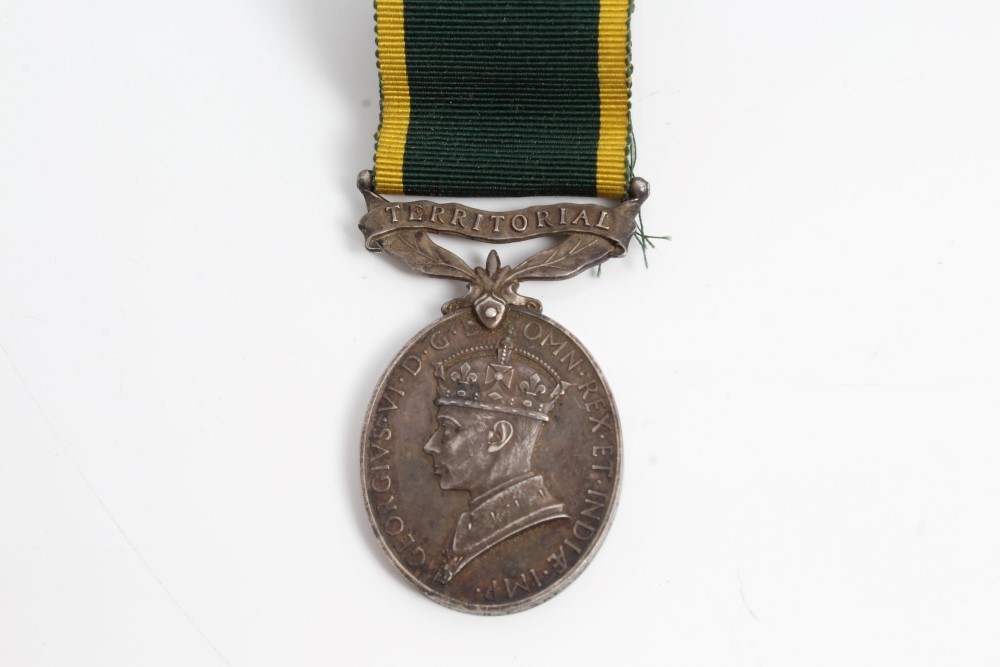 George VI Territorial Efficiency medal, named to 87076 SJT. W. F. Skeggs. R.