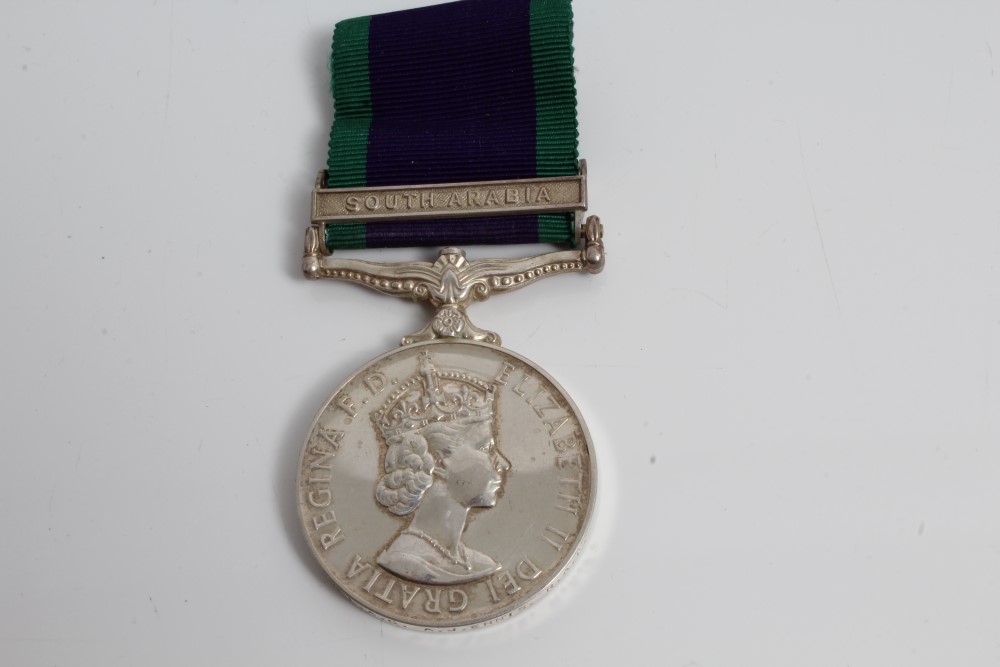 Elizabeth II General Service medal (post 1962 type) with one clasp - South Arabia,