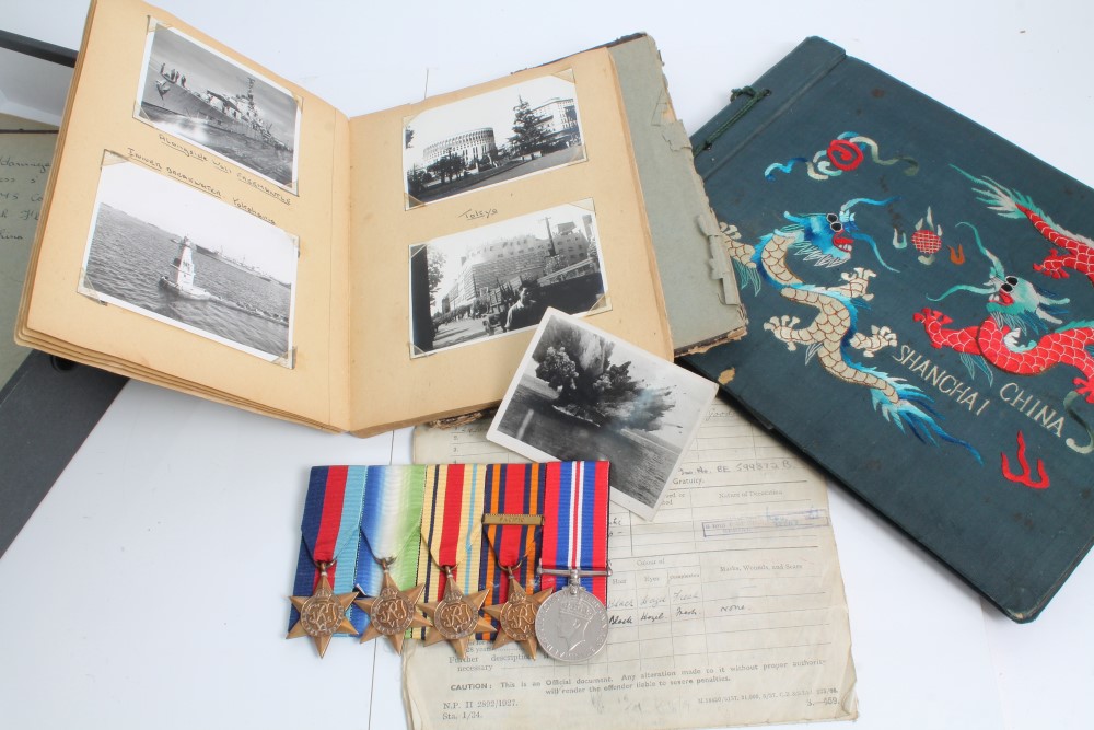 Second World War Naval medal group - comprising 1939 - 1945 Star, Italy Star, Atlantic Star,