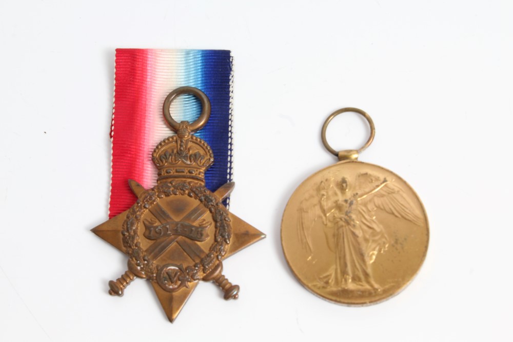First World War pair medals - comprising 1914 - 1915 Star, named to 48102 A.BMBR: F. E. Turner. R.F.