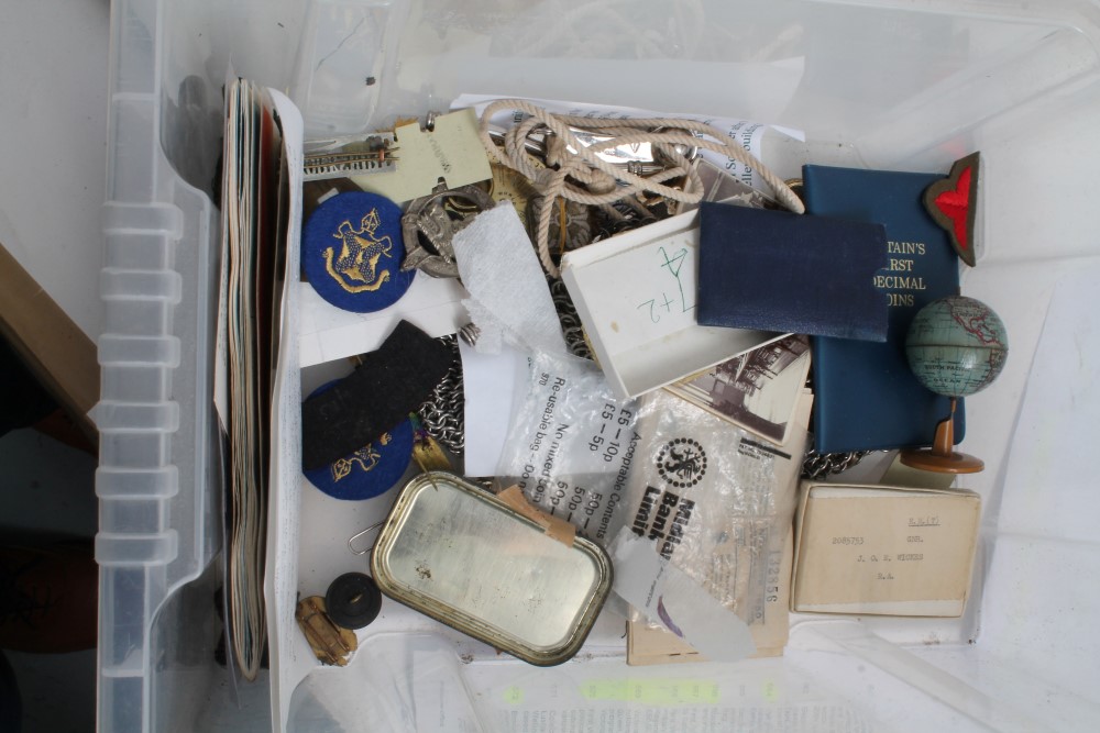 First World War miniature medal pair, various military badges, - Image 2 of 2