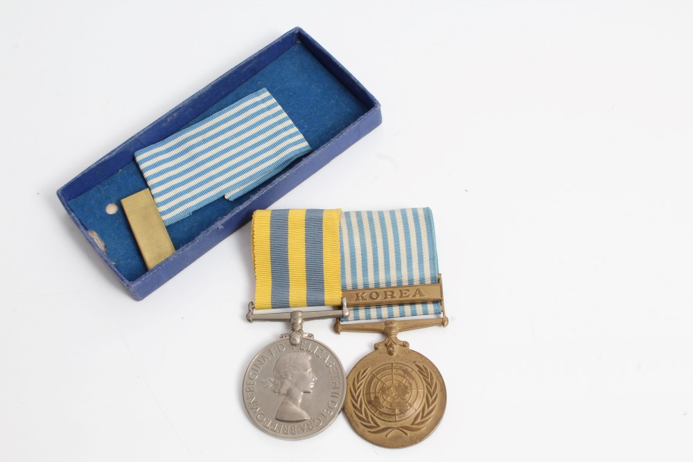 Korean War medal pair - comprising Korea medal, named to 22361972 PTE. D. Shepherd. A.C.C.