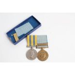 Korean War medal pair - comprising Korea medal, named to 22361972 PTE. D. Shepherd. A.C.C.