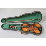 Czechoslovakian full-size violin, bearing faux Stradivarius label,