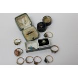 Ladies' gold five stone opal ring and a selection of dress rings and others CONDITION