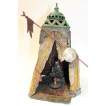 An early 20th century Austrian cold painted figural lamp, after Franz Bergman,