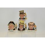 Four Royal Doulton whisky advertising character jugs - some with contents