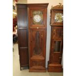 Late 19th / 20th century French longcase clock with ornate gilt metal and enamel dial and ornate