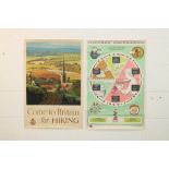 Posters - original circa 1950s 'Come to Britain for Hiking', by Brian Cook,