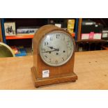 Edwardian mantel clock with eight day Westminster chiming movement on four gongs,