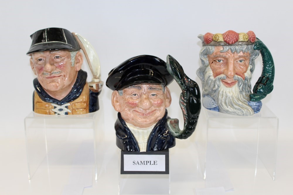 Five Royal Doulton character jugs - Yachtsman D6626, Lobster Man D6617, Old Salt D6551,