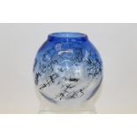 Adam Jablonski art glass vase with stitched design,