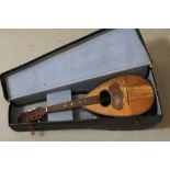 Antique Italian rosewood barrel-back mandolin,