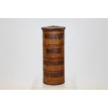 19th century turned sycamore spice tower with four interlocking tiers,