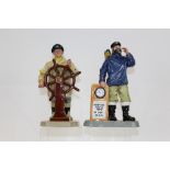 Two Royal Doulton figures - The Helmsman HN2499 and All Aboard HN2940