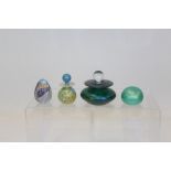 Isle of Wight glass paperweight, similar scent bottle,