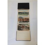 Postcards - early 20th century Chinese black lacquer album coloured cards of Hong Kong - including