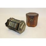 Late 19th / early 20th century Jeffries duet concertina, engraved - C.