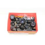 Lot of cameras and lenses including Contax, Praktica, Zeiss,