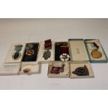 Selection of Masonic regalia and jewels - including a gold (9ct) Masonic ring and a gold (15ct)