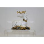 Royal Crown Derby limited edition paperweight - The White Hart Heraldic Stag, no.