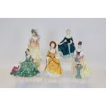 Five Royal Doulton figures - Katie HN3360, Alexandra HN3286, Elyse HN2474,