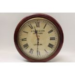 Late 19th century wall clock with eight day chain-driven single fusee movement and 14 inch white