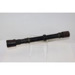 First World War brass military spotting scope with black finish, signed - W. G. Pye & Co.