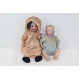 Dolls - Kammer & Reinhardt - bisque head boy baby doll marked - 34k and R100,