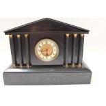 Victorian mantel clock with eight day French timepiece movement,