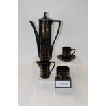 Portmeirion Aztec Brocade pattern six person coffee set,