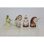 Pair of Royal Worcester limited edition candle snuffers - Lion & Unicorn, no.
