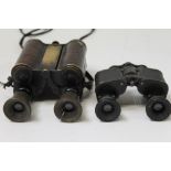 Pair early 20th century binoculars with brass frame, signed - Ross, London X10 No.