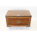 Late 19th / early 20th century Swiss rosewood and crossbanded inlaid music box by Thellung &