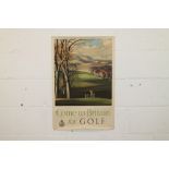 Poster - original circa 1950s 'Come to Britain for Golf', by Rowland Hilder,