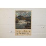 Poster - original circa 1950s 'Come to Britain for Fishing', by Norman Wilkinson P.R.I.