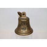 Early 20th century ships' bell, SS Holtye, named and dated - 1913, on bracket, the bell 19cm high.