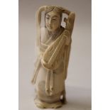 Late 19th century ivory figure of a musician