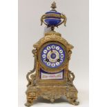 Victorian mantel clock with French eight day movement striking on a bell,