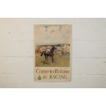 Poster - original circa 1950s 'Come to Britain for Racing', by Lionel Edwards R.I.