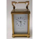 Contemporary carriage clock with eight day timepiece movement,