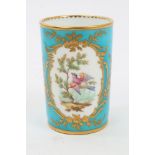 Early 19th century Minton Sèvres-style cylindrical spill vase, probably painted by Randall,