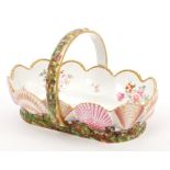 Early 19th century Spode shell moulded basket, circa 1820,