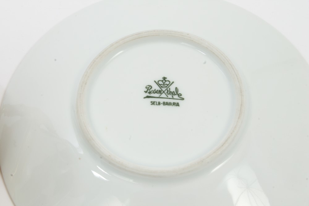 German Rosenthal cabinet cup and saucer painted with First World War Iron Cross within oakleaves, - Bild 7 aus 7