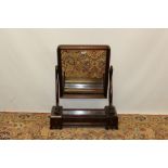 Unusual Victorian mahogany toilet mirror with flamingo supports,