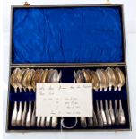 Composite set of Scottish silver fiddle pattern teaspoons with engraved initials - comprising