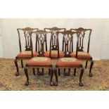 Set of eight George III-style Chippendale Influence dining chairs - comprising pair elbow chairs